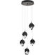 Chrysalis 5 Light 15.4 inch Oil Rubbed Bronze Pendant Ceiling Light in Black Crystal, Small