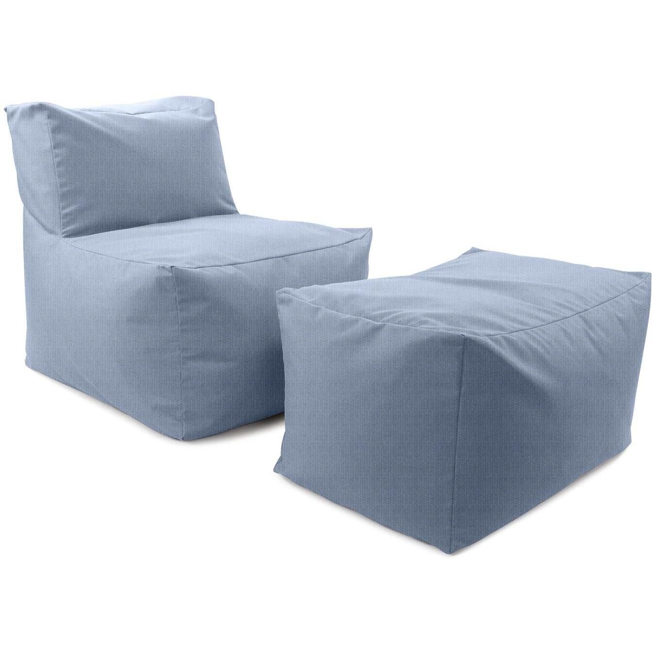 Driftwood Breeze Outdoor Pouf Chair Cover