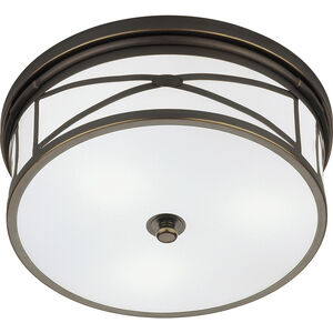 Chase 3 Light 15 inch Deep Patina Bronze Flushmount Ceiling Light