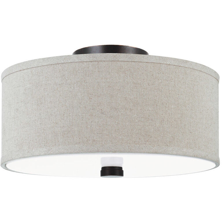 Dayna Shade Pendants 2 Light 14 inch Bronze Semi-Flush Mount Ceiling Light in Burnt Sienna