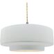 Radiance Collection - Tier Pendant Ceiling Light in Brushed Nickel, Dedicated LED, Beige Twist Cord, Gloss White (outside and inside of fixture), 16.25W x 6H, Form+Finish+Function
