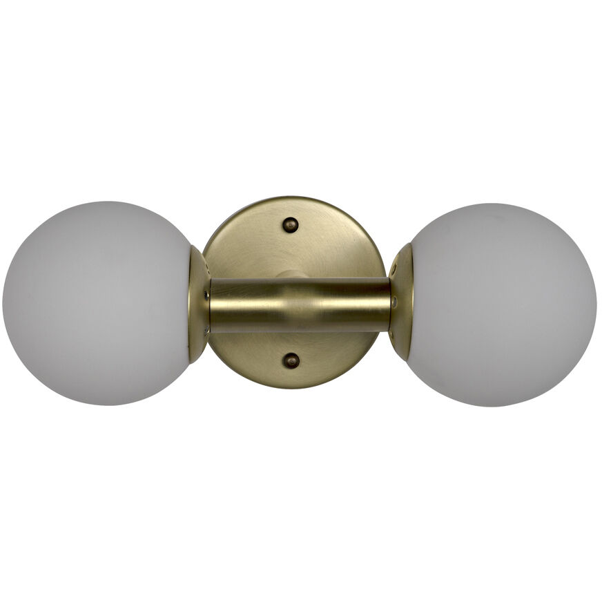 Antiope 2 Light 13.5 inch Antique Brass Sconce Wall Light