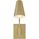 Bray Wall Mount Wall Light in Lacquered Brass