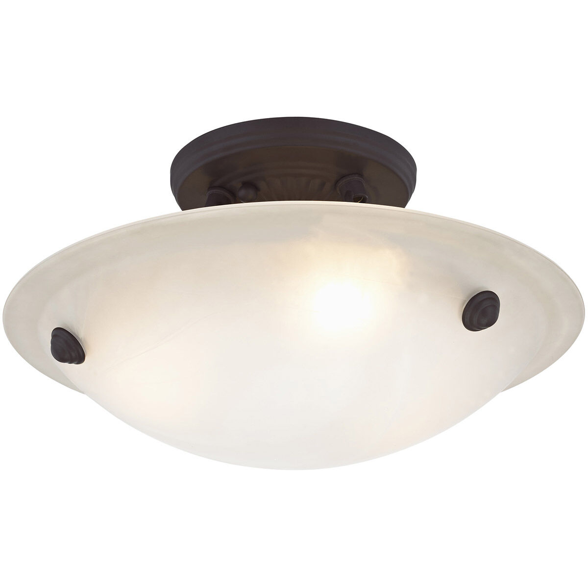 Oasis 3 Light 12 inch Bronze Semi-Flush Mount Ceiling Light