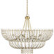 Magnum Opus 12 Light 56 inch Brass and White Chandelier Ceiling Light, Large