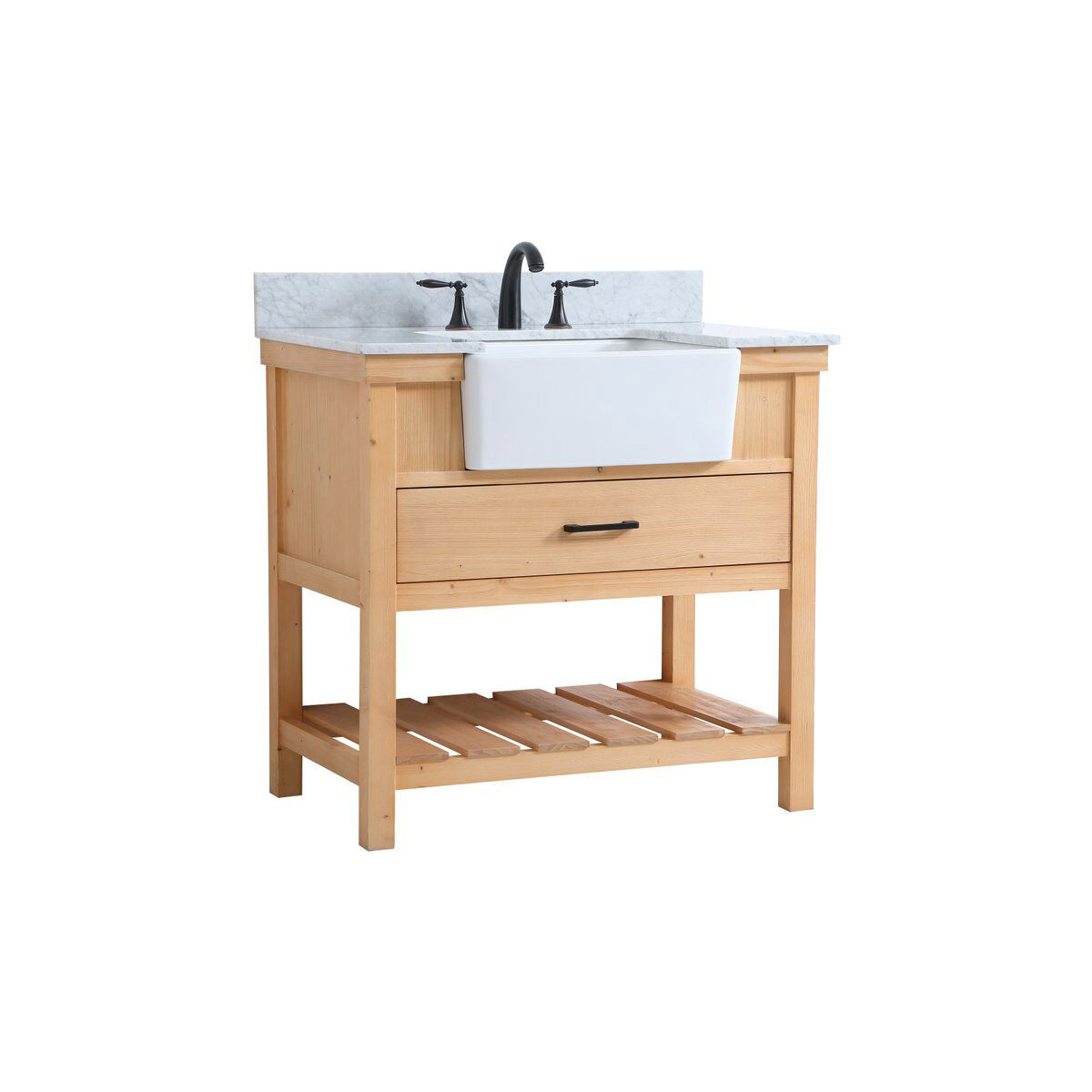 Clement 36 X 22 X 34 inch Natural Wood Bathroom Vanity Cabinet