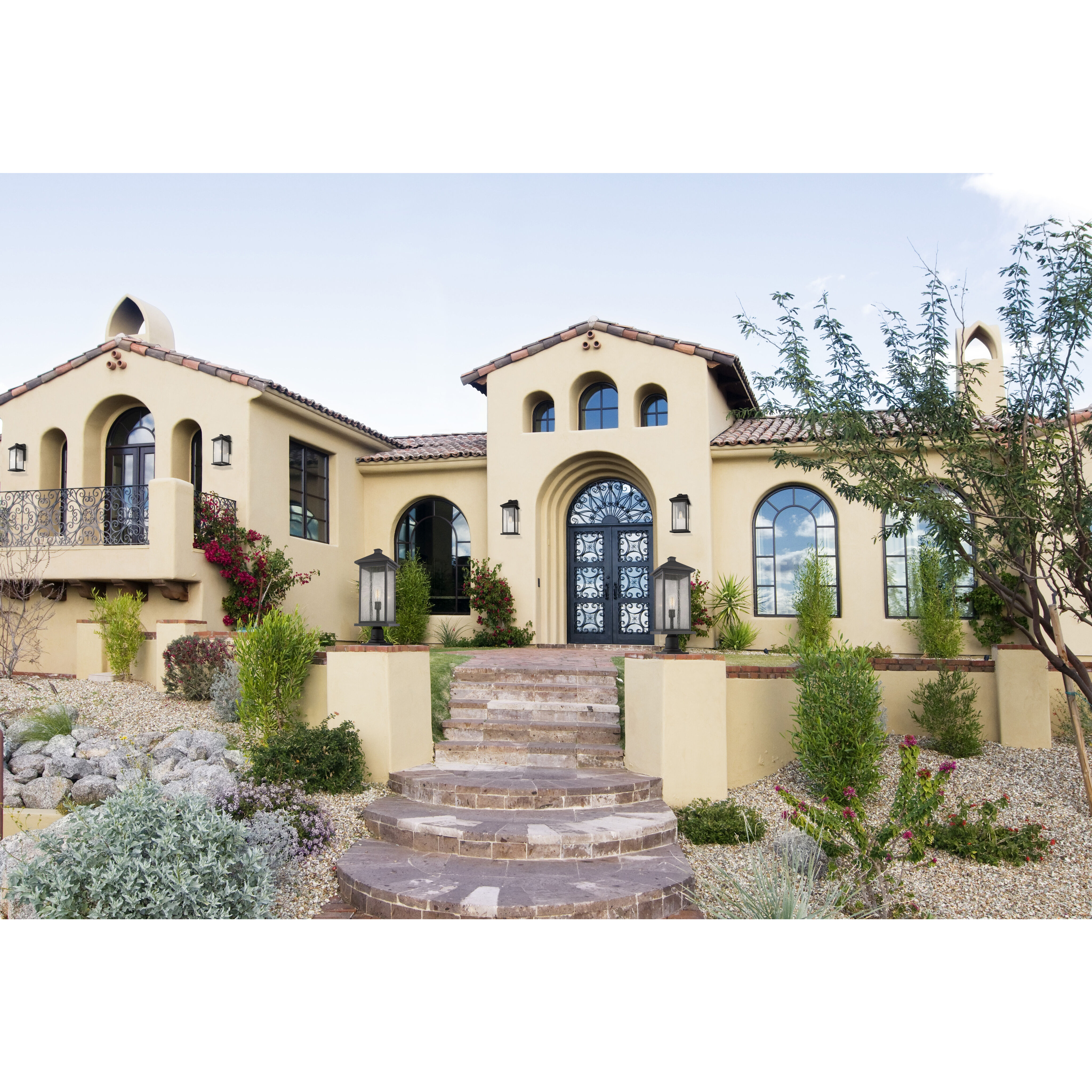 Portland 1 Light 26 inch Oil Rubbed Bronze Outdoor Pier Mounted Fixture in Clear Beveled Glass, 12.25