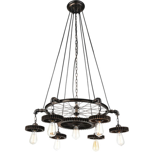 Prado 7 Light 35 inch Blackened Copper Down Chandelier Ceiling Light