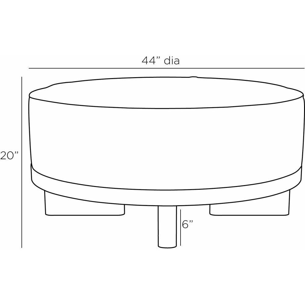 Aurora 20 inch White Ottoman
