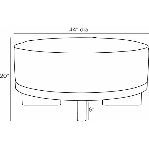 Aurora 20 inch White Ottoman