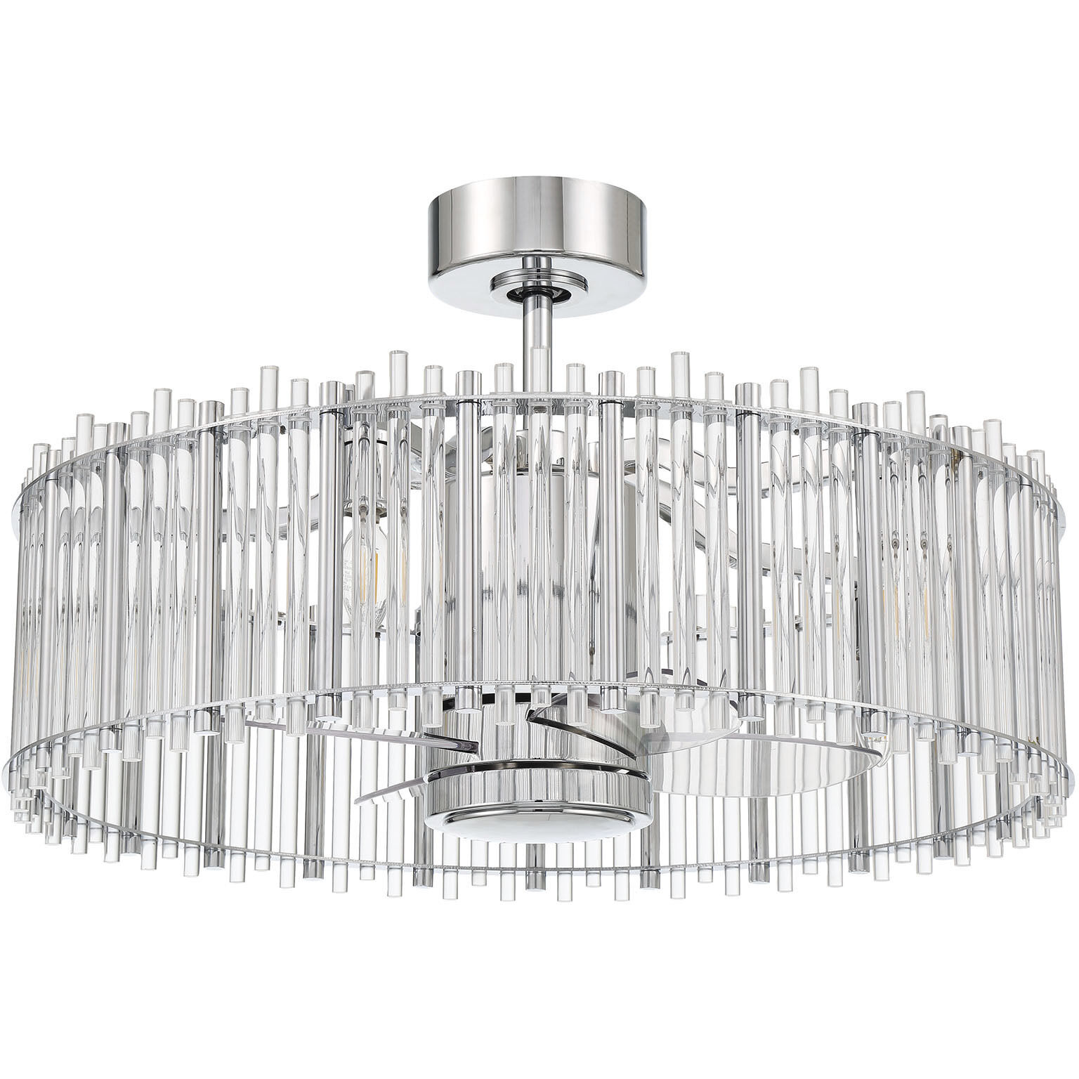 Reveal 24 inch Chrome with Clear Acrylic Blades Fandelier