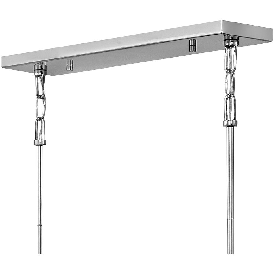 Odette LED 42 inch Polished Nickel Chandelier Ceiling Light, Linear & Oval