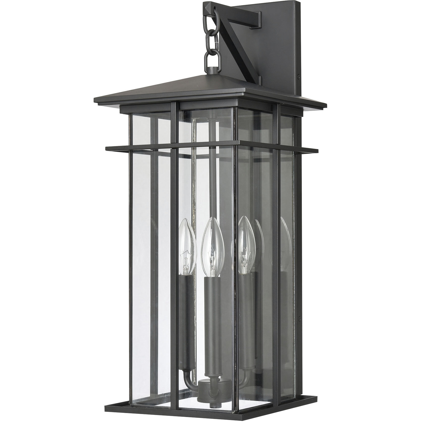 Oak Park 3 Light 22 inch Matte Black Outdoor Wall Sconce