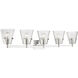 Analia 5 Light 45.75 inch Chrome Vanity Wall Light