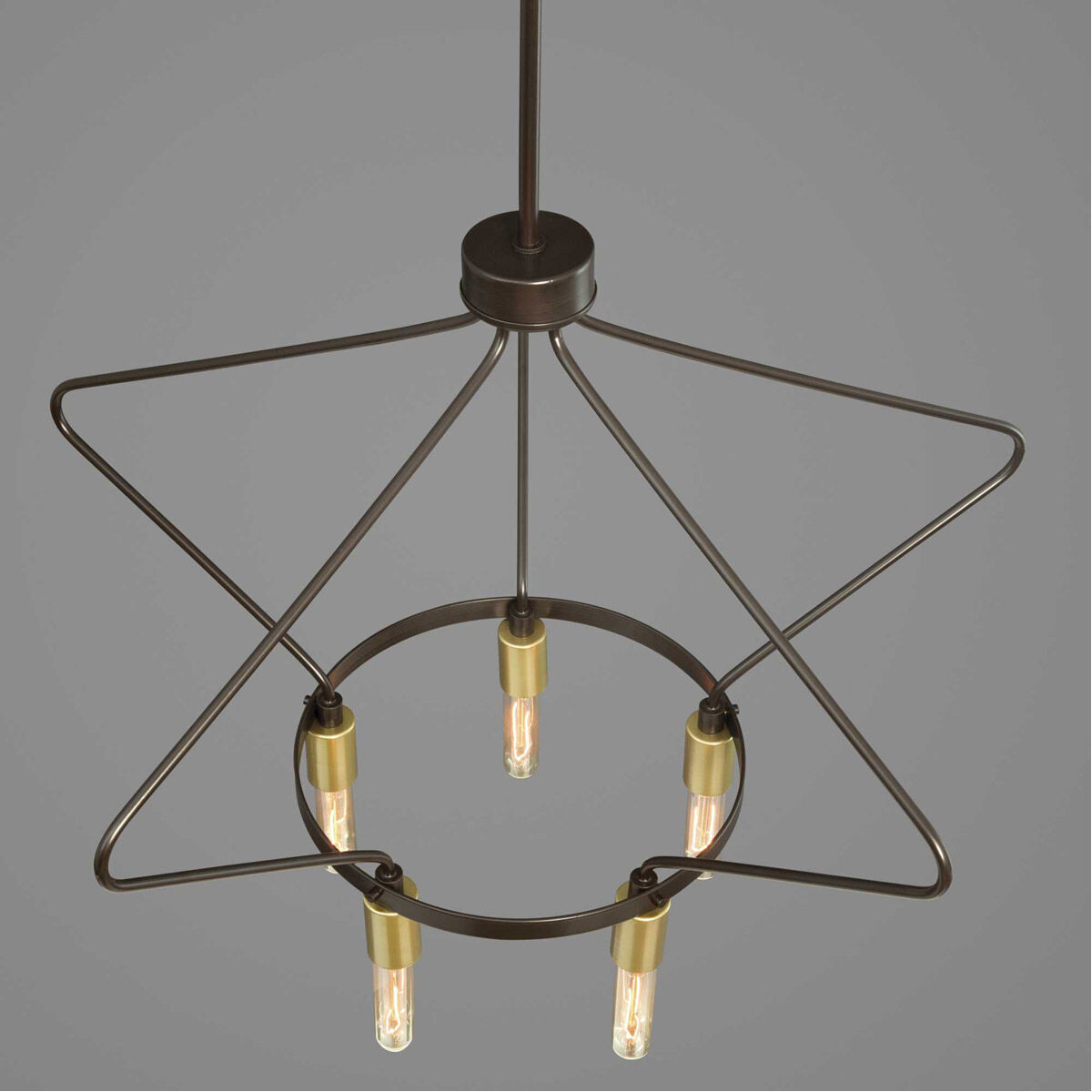 Hangar 5 Light 30 inch Antique Bronze Chandelier Ceiling Light, Design Series