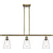 Ballston Ellery LED 36 inch Antique Brass Island Light Ceiling Light in Clear Glass, Ballston