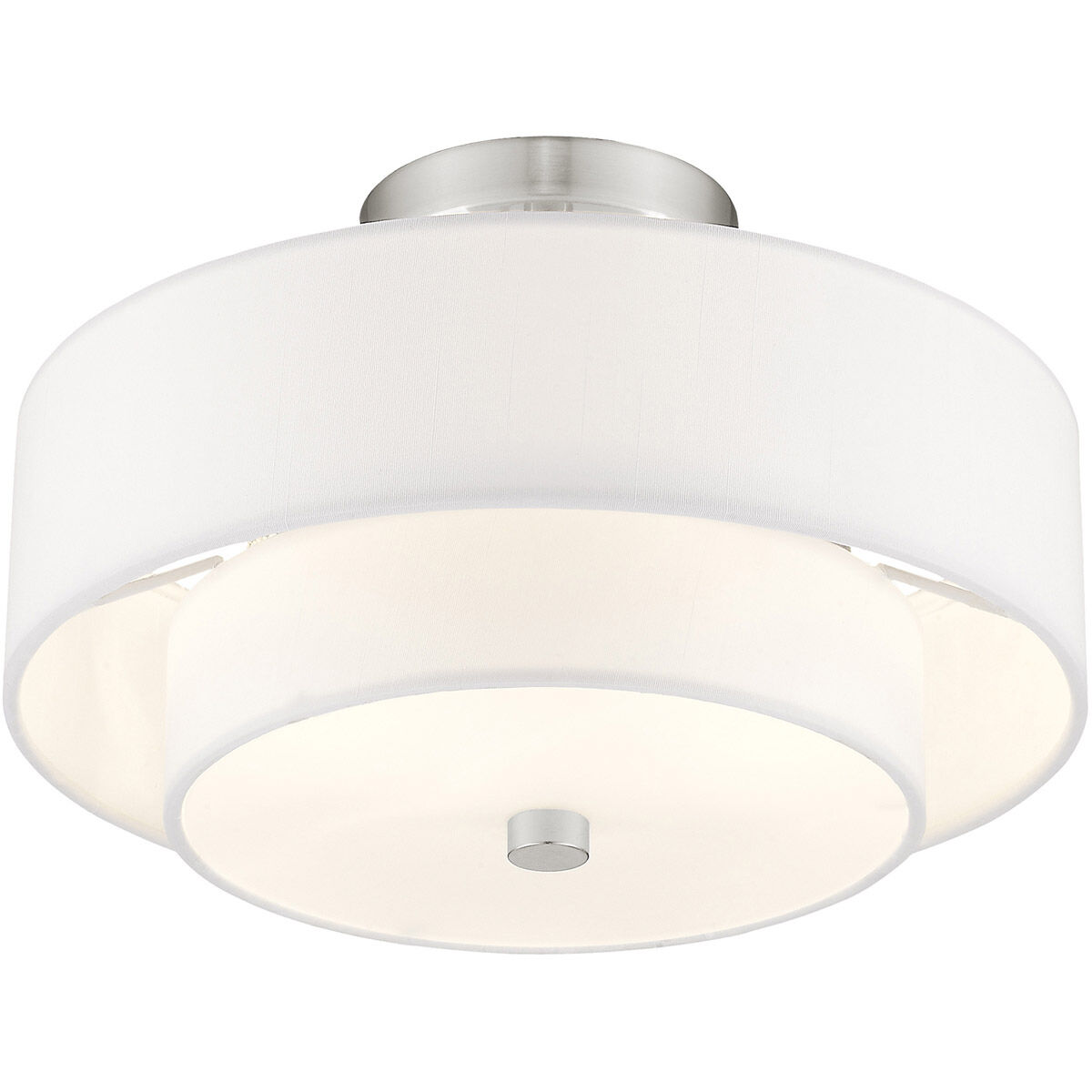 Claremont 2 Light 13 inch Brushed Nickel Semi-Flush Mount Ceiling Light