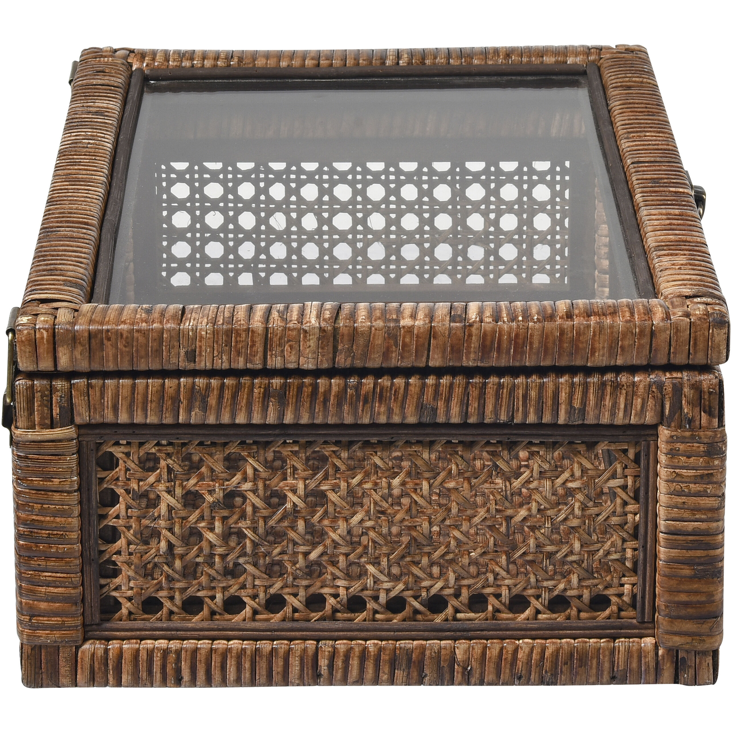 Bowman 13.5 X 9.5 inch Rich Brown with Clear and Aged Bronze Box, Set of 2