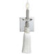 Marquette Sconce Wall Light in Polished Nickel and White