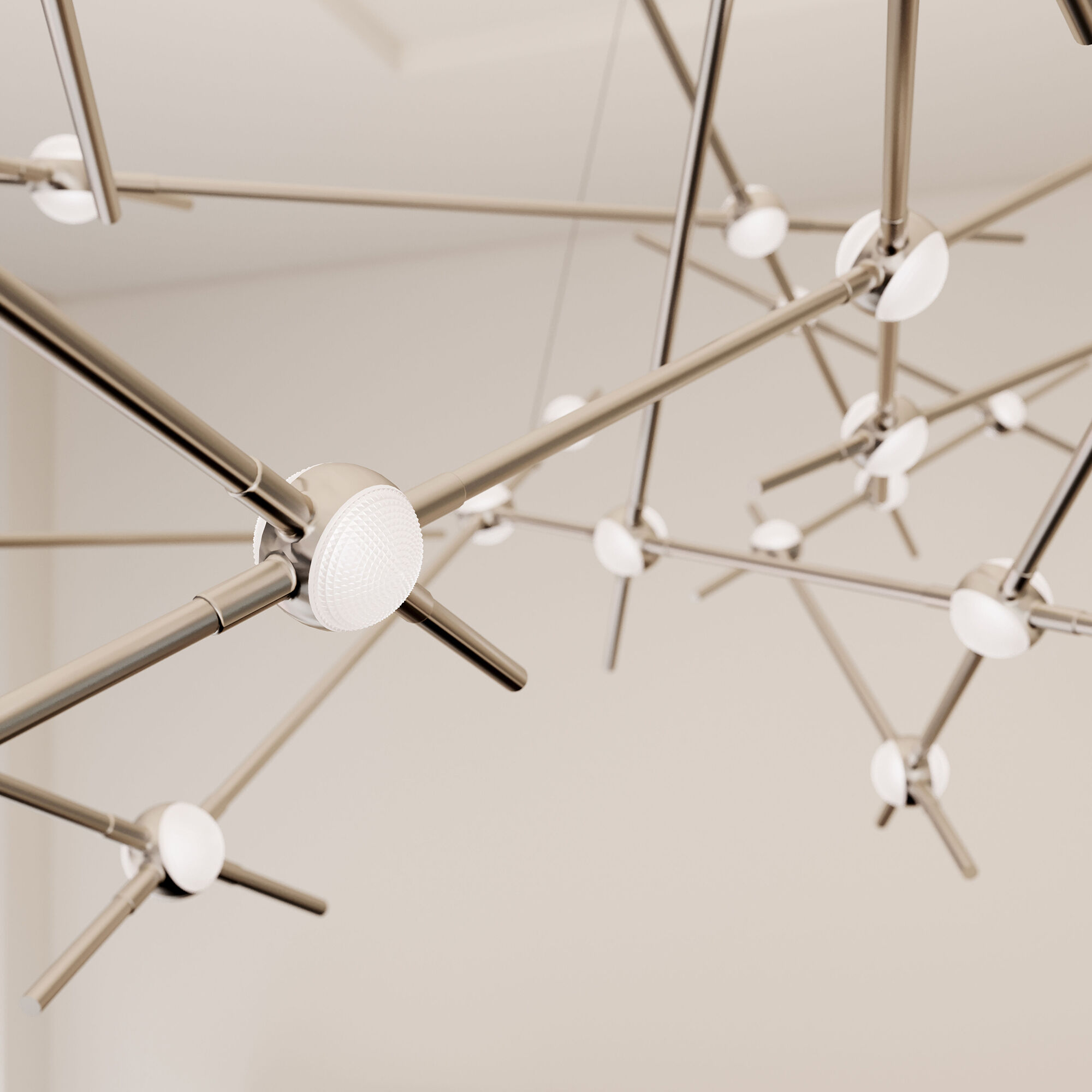 Constellation Ursa Major LED 92.75 inch Satin Nickel Chandelier Ceiling Light in 3000K, Clear Faceted Acrylic, 10 FT. Cord