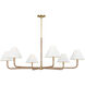 C&M by Chapman & Myers Fiona 6 Light 50 inch Gild Chandelier Ceiling Light in LED