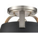 Jepson 1 Light 9.5 inch Brushed Nickel with Matte Black Semi Flush Mount Ceiling Light