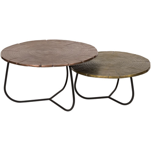 Cross Section Multicolor Coffee Table, Set of 2