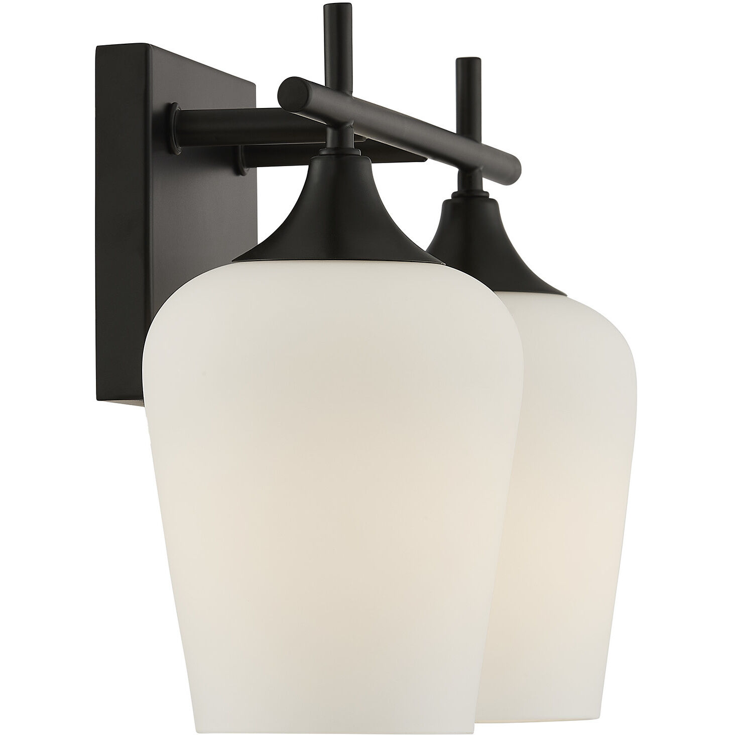 Octave 2 Light 13.75 inch Matte Black Bathroom Vanity Light Wall Light, Essentials