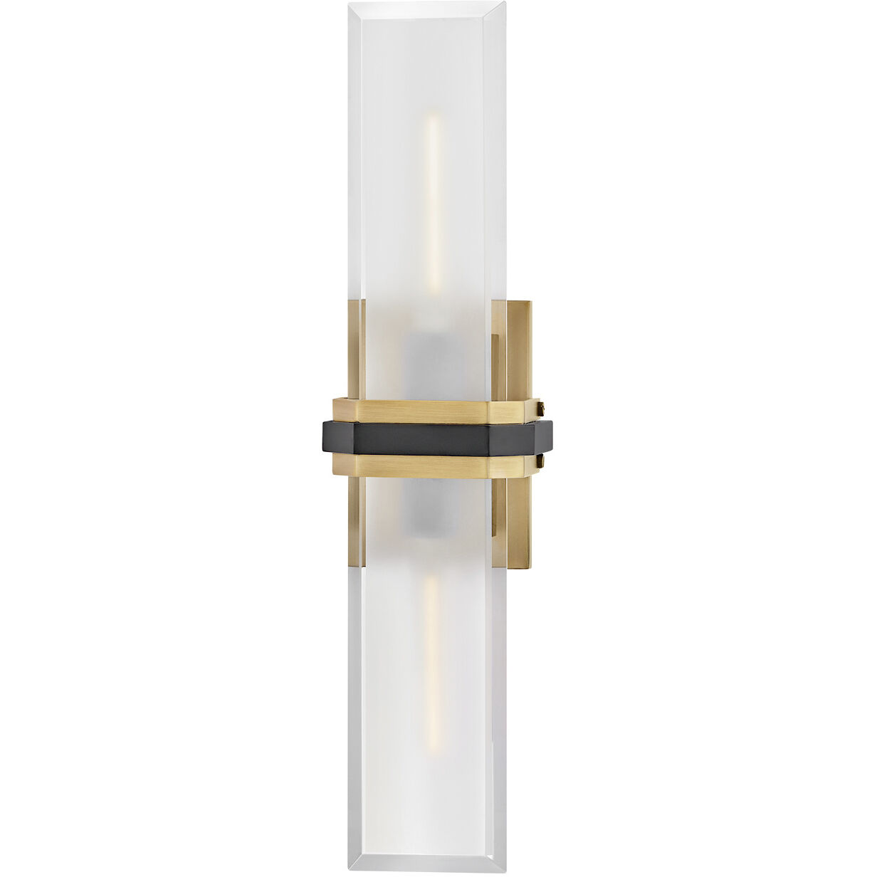 Kipton 2 Light 5.5 inch Heritage Brass with Black Bath Light Wall Light