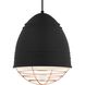 Loft 1 Light 11.6 inch Rubberized Black w/ White Interior Pendant Ceiling Light in Incandescent, Copper, Rubberized Black/White