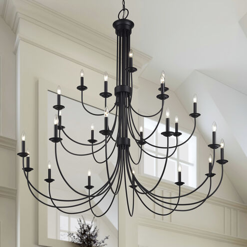 Estate 24 Light 60 inch Black Foyer Chandelier Ceiling Light