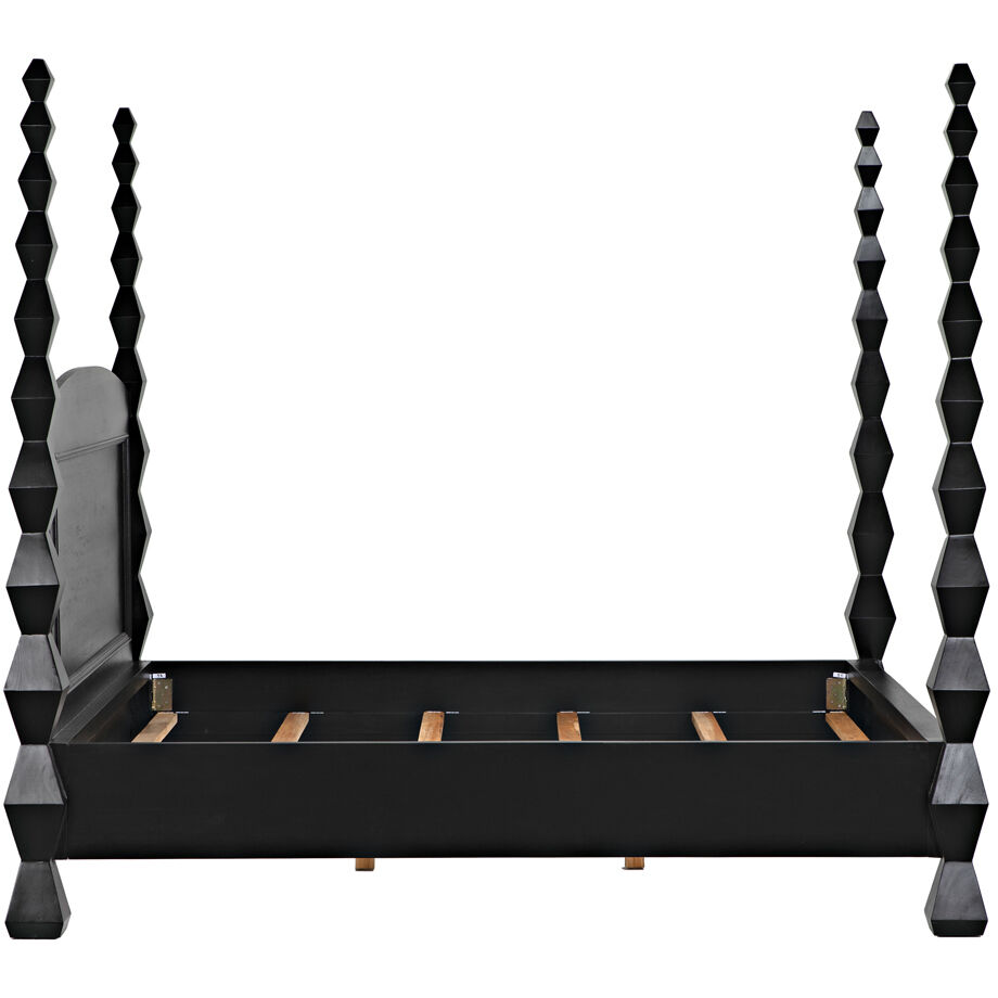 Brancusi Hand Rubbed Black Bed, Eastern King