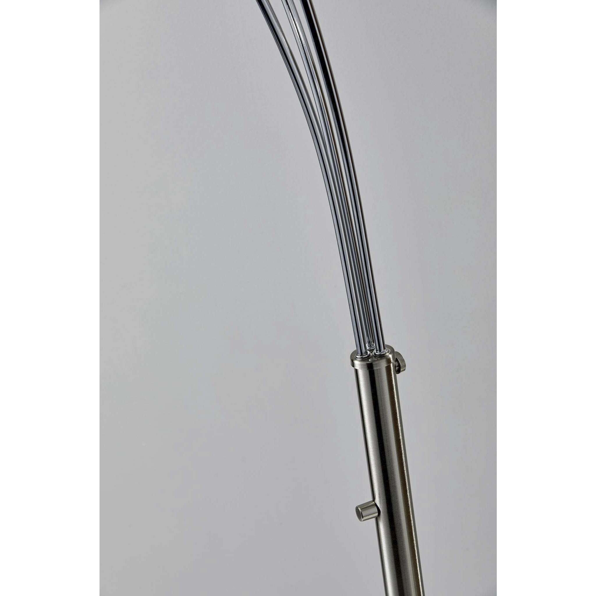 Belle 82 inch 60 watt Satin Steel Arc Lamp Portable Light