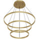 Cerchio LED 31.5 inch Brushed Gold Chandelier Ceiling Light