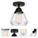 Nouveau 2 Fulton LED 6.75 inch Matte Black Semi-Flush Mount Ceiling Light in Clear Glass
