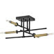 Hux 4 Light 20 inch Black with Lacquered Brass Semi-flush Mount Ceiling Light