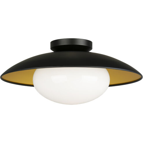 Hatley 1 Light 15.88 inch Black Flush Mount Ceiling Light
