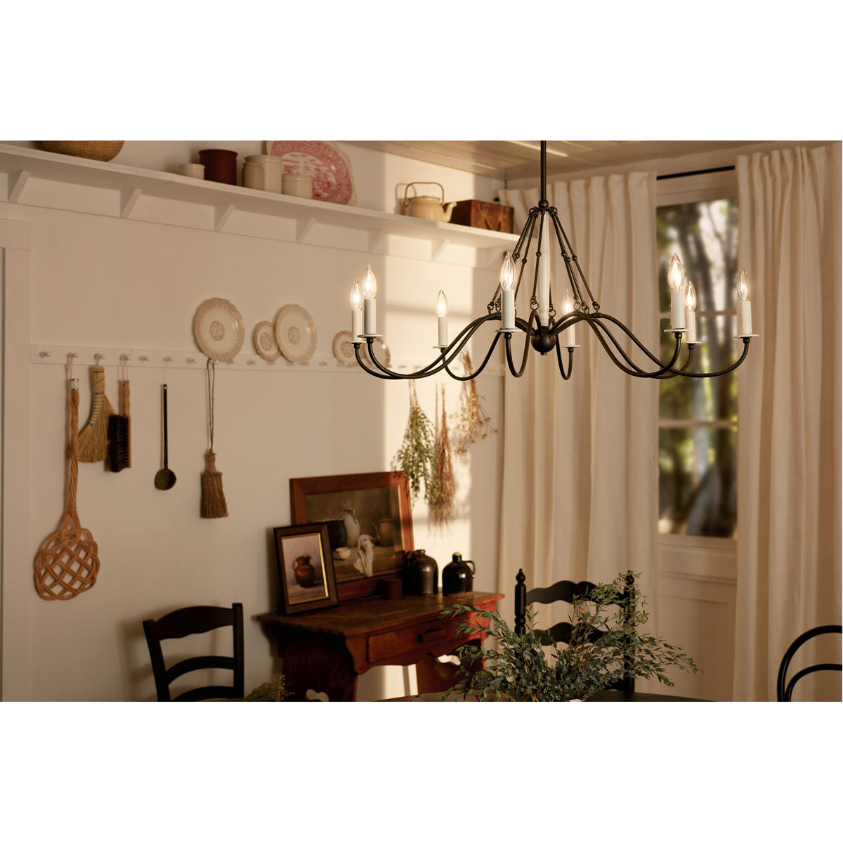 Homestead Freesia 8 Light 38 inch Anvil Iron Chandelier Ceiling Light, Freesia