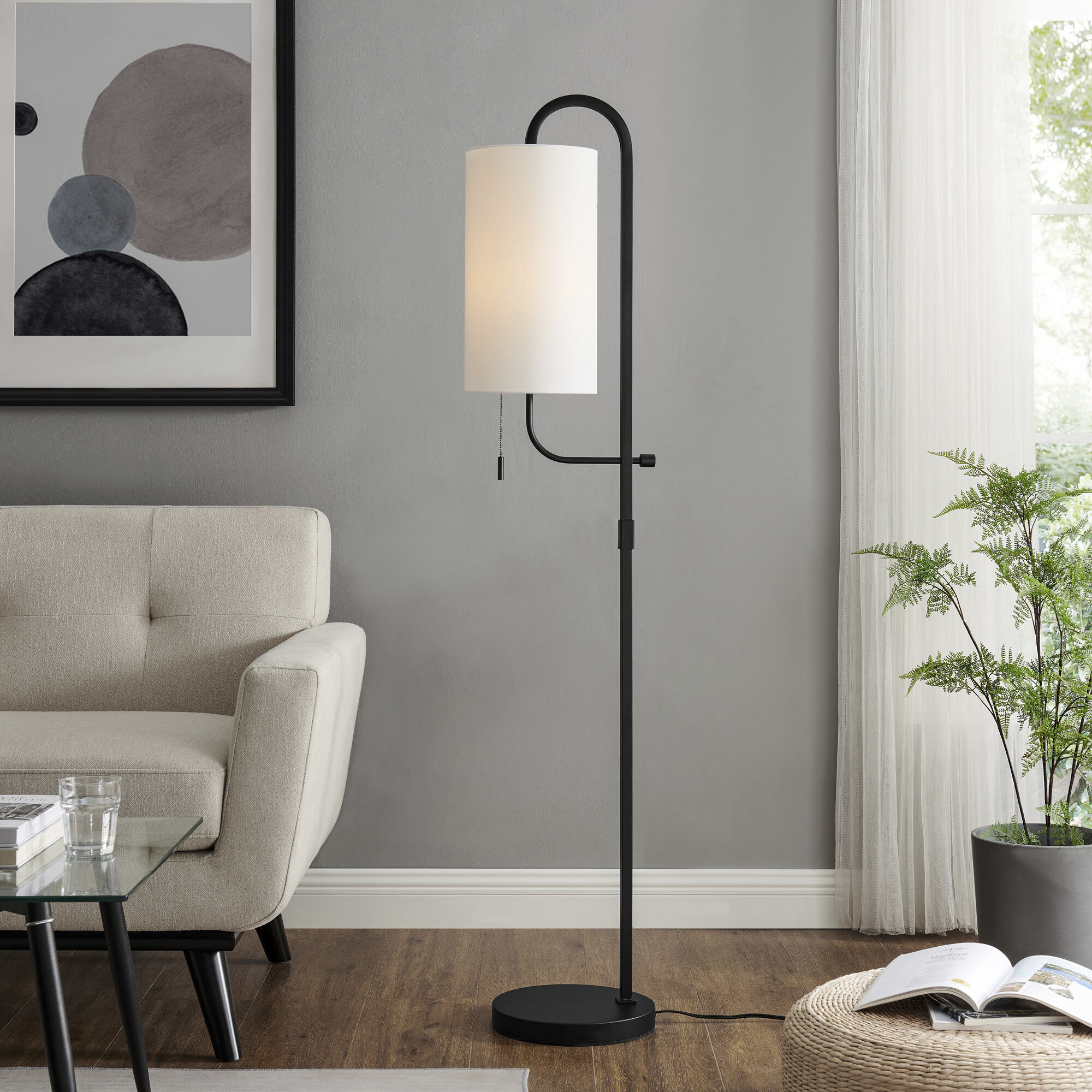 Lite Source LS 83727 Xandra 63.5 inch 60 watt Black Floor Lamp Portable Light