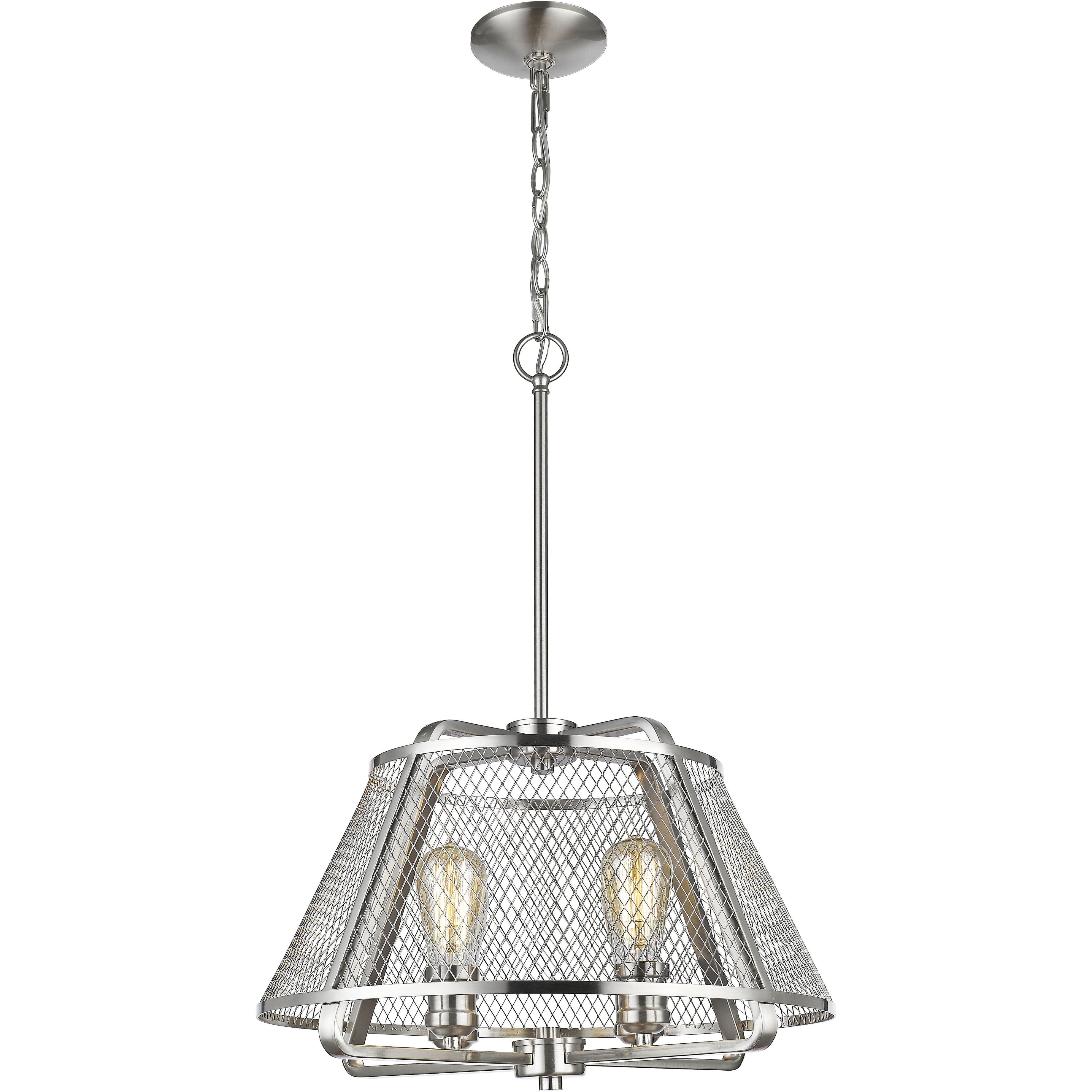 Iuka 4 Light 19 inch Brushed Nickel Pendant Ceiling Light in Brushed Nickel Steel