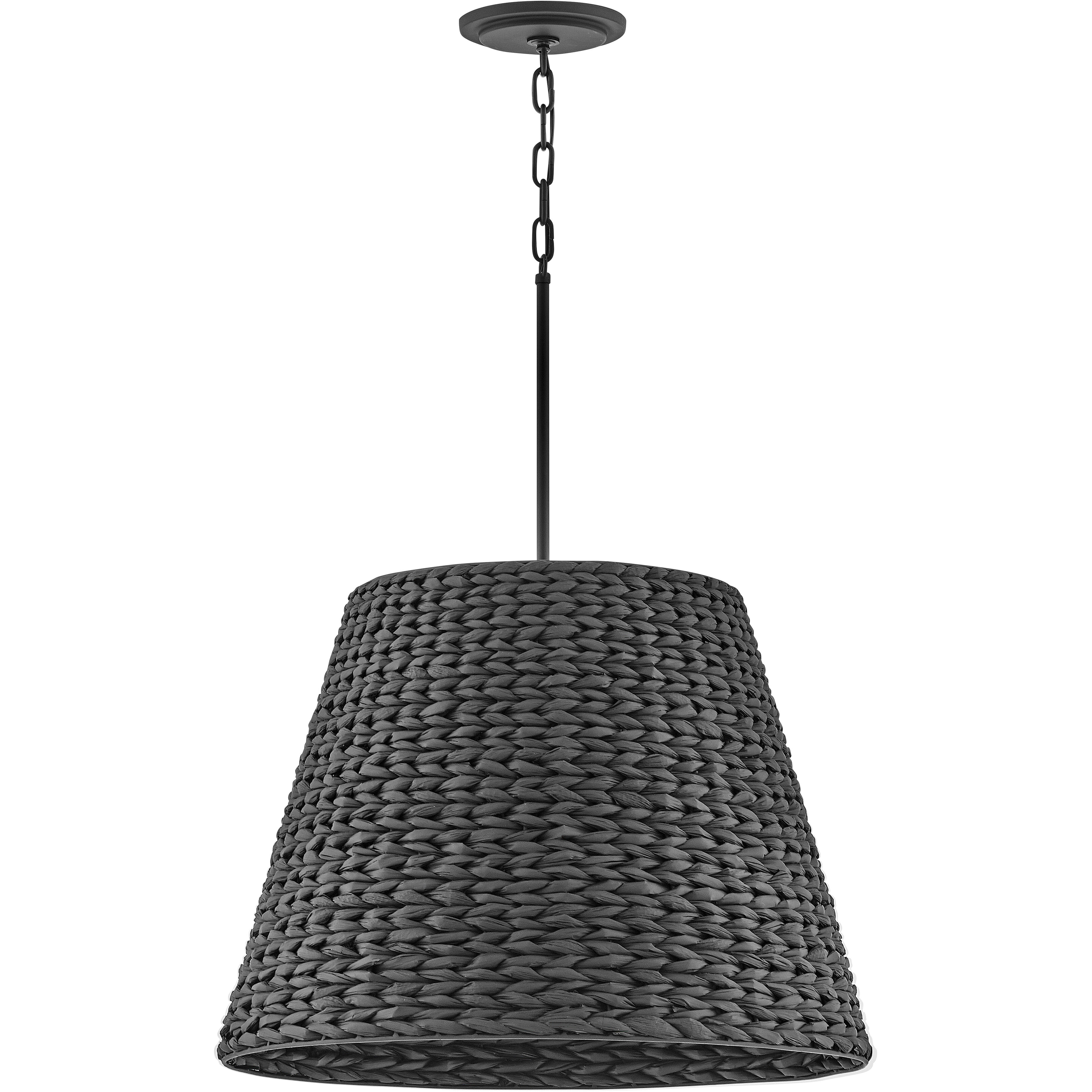 Seabrook 1 Light 24 inch Black Chandelier Ceiling Light, Drum