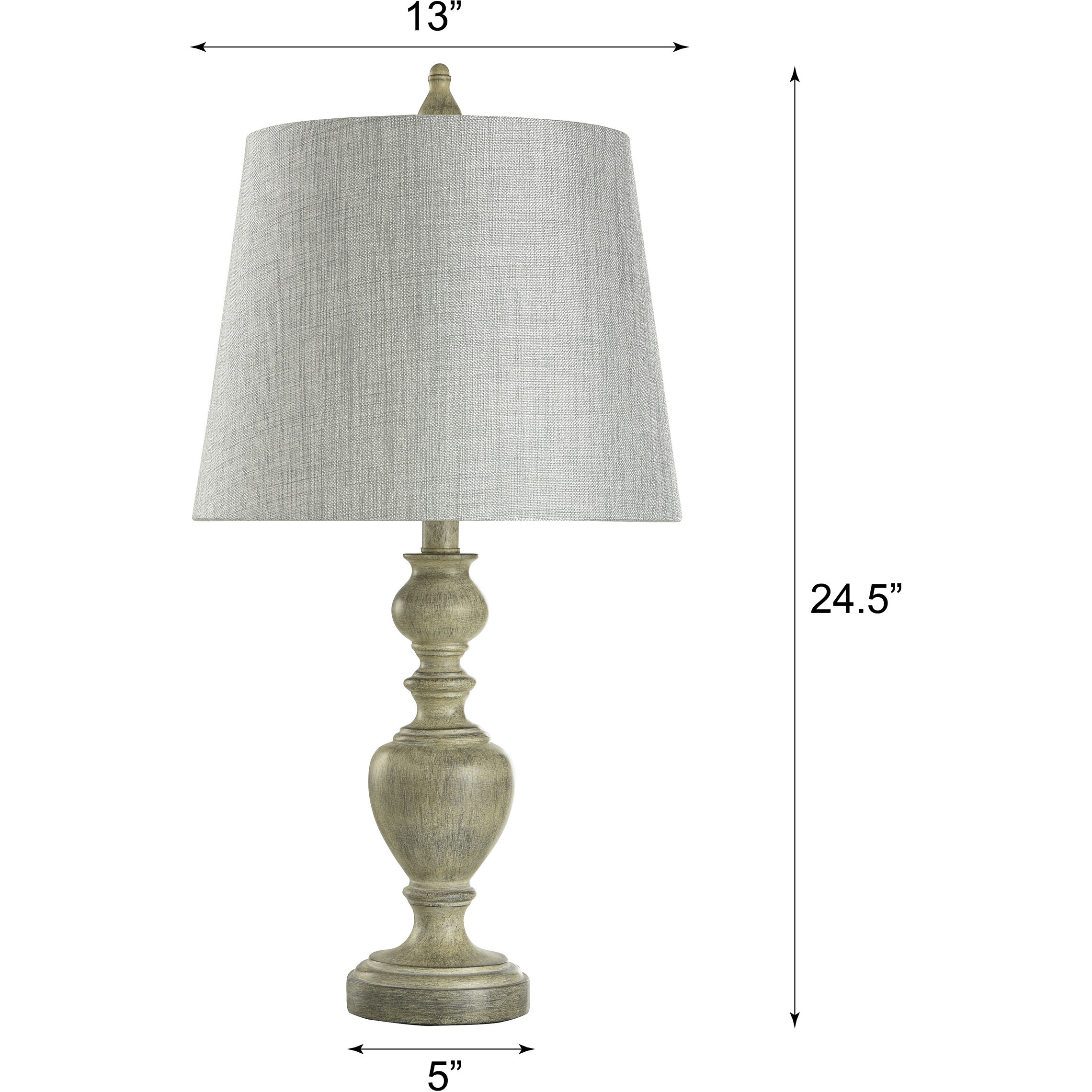 Signature 25 inch 60 watt Distressed Gray and Cream Table Lamp Portable Light