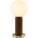Canada 17 inch 60 watt Dark Oak and Satin Brass Table Lamp Portable Light