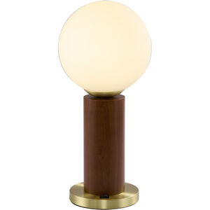 Canada 17 inch 60 watt Dark Oak and Satin Brass Table Lamp Portable Light