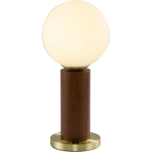 Canada 17 inch 60 watt Dark Oak and Satin Brass Table Lamp Portable Light