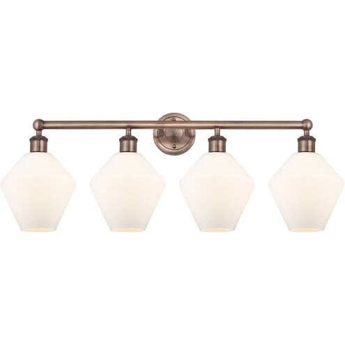 Cindyrella 4 Light 35 inch Antique Copper Bath Vanity Light Wall Light in Cased Matte White
