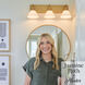 Carrington Isle 3 Light 27.25 inch Luxe Gold Vanity Light Wall Light