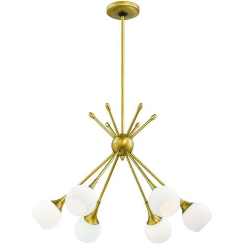 Pontil 6 Light 24 inch Honey Gold Chandelier Ceiling Light