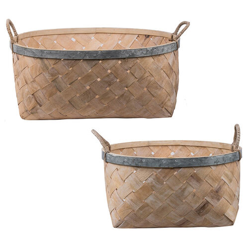 Bamboo 19 X 10 inch Basket, Set of 2