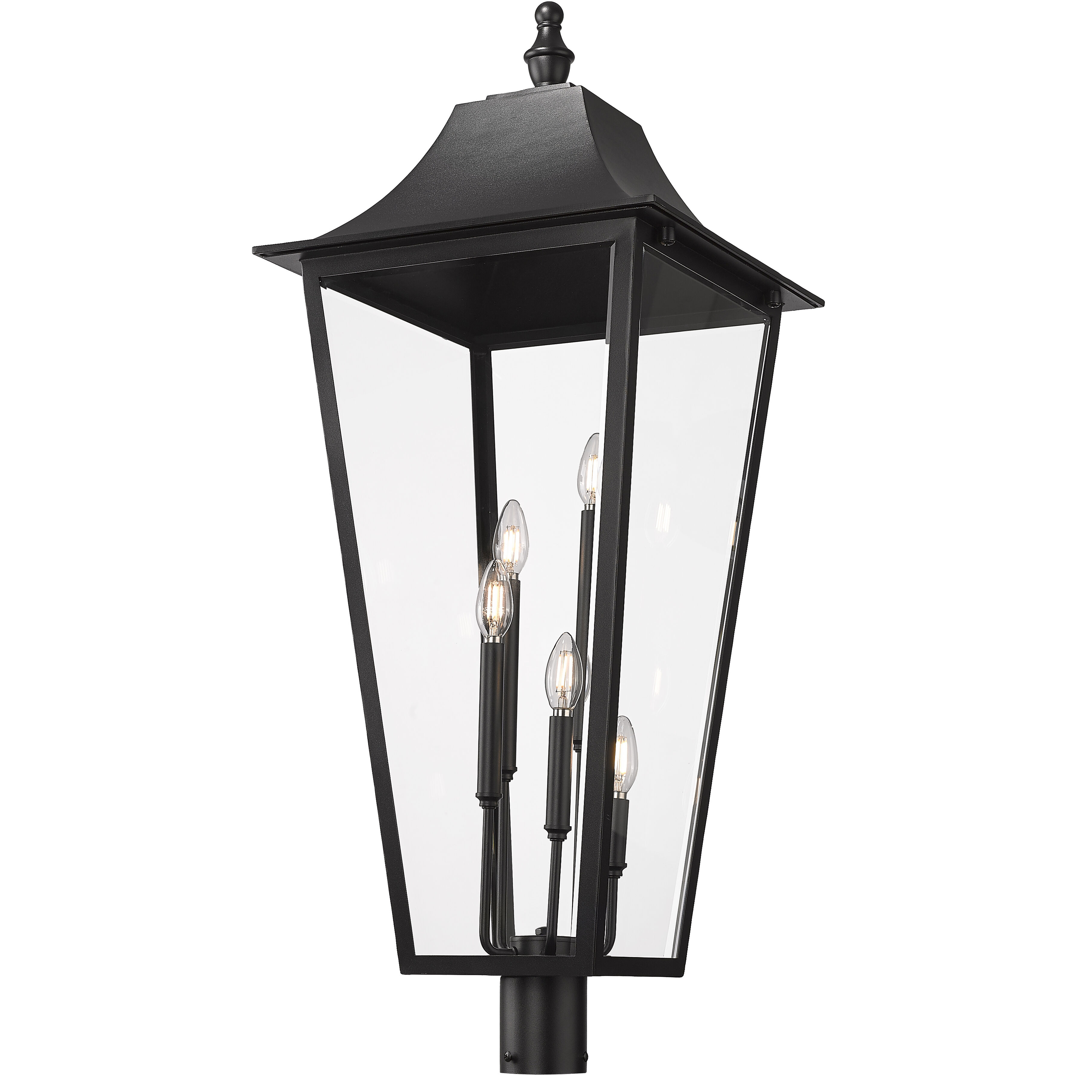 Gannon 5 Light 40.25 inch Black Outdoor Post Mounted Fixture in G9